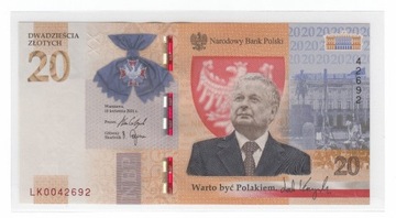 Banknoty 20zł Lech Kaczyński LK0042692 !!!!!