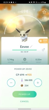 Pokemon go Shiny Eevee 900cp Trade 30 days