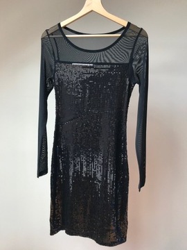 Kappahl czarna cekinowe ołówkowa sukienka S