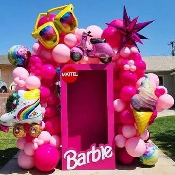 Barbi: Girlanda Balonowa Różowa - Zestaw Balonów