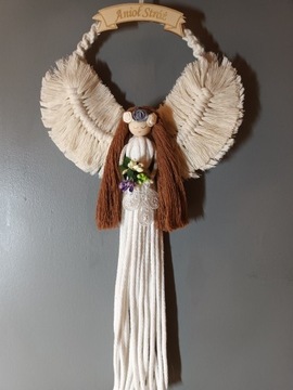 Anioł Stróż, makrama, 36 cm x 47 cm 