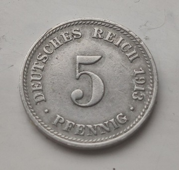 Niemcy - Cesarstwo - 5 Pfennig 1913 D