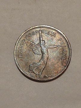 5 złotych 1928 rok anioł Nike Polska wykopki monet