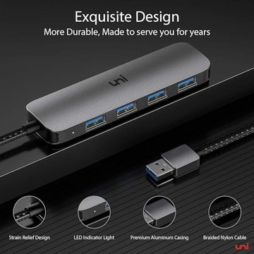 Hub Uni USB 3.0 z przedłużeniem 120 cm