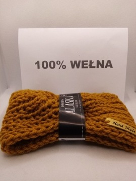 Opaska na głowę; turban, handmade;  100% WEŁNA