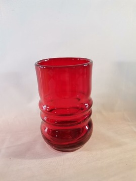 Kolorowe szkło wazon szklany czerwony 10,5 cm