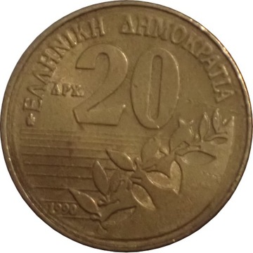 Grecja 20 drachm z 1990 roku - OBEJRZ. MOJĄ OFERTĘ