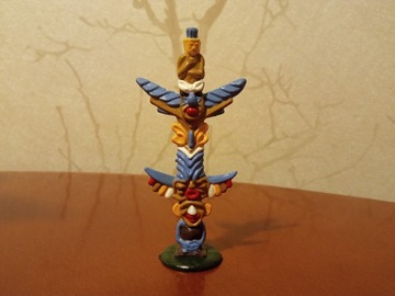 Indiański totem wioska Apaczów figurka z PRL