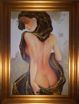 ANDREJUS KOVELINAS 'Lady in black’, olej, płótno 