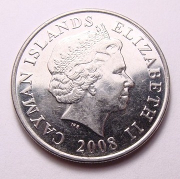 Kajmany 25 cents 2008 r. Statek PIĘKNA!