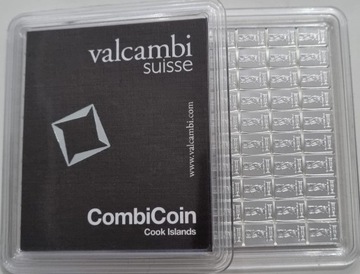 Sztabka CombiCoin Valcambi suisse 100 x 1 g Srebra