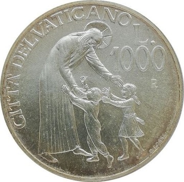 Watykan 1000 lire 1996, Ag KM#278