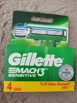 Gillette MACH3 SENSITIVE  wkłady 4 szt. NOWE ORYG