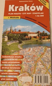 Kraków plan miasta Wydawnictwo Gauss 1:26 000