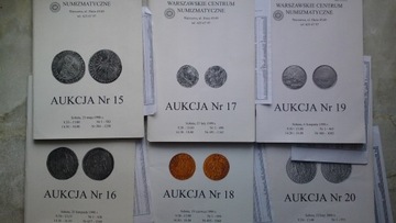 Katalogi Aukcyjne WCN 15,16,17,18,19,20+Listy wyni