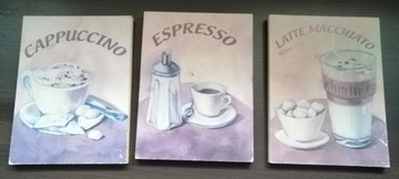 Obrazy do kuchni zawieszki na ścianę motyw kawy