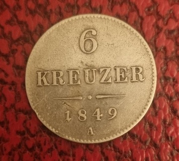 6 krajcarów 1849 A r, Cesarstwo Austrii 