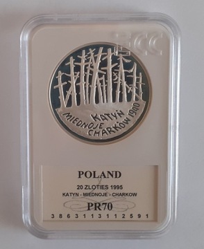 20 zł Katyń, Miednoje, Charków - GCN PR 70 - 1995r