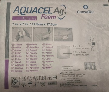 Opatrunek Aquacel Ag Foam Adhesive 17,5cm x 17,5cm