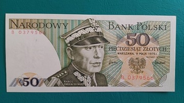banknot 50 zł z 1975 roku seria B