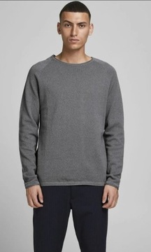 Sweter męski L Jack&Jones Premium Szary lniany