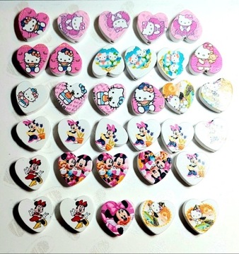 KORALIKI DREWNIANE HELLO KITTY MICKEY MOUSE 34