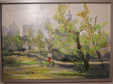 Jesień w parku - obraz akrylowy na płótnie 70x50