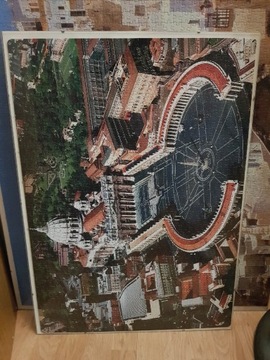 Duży piękny obraz Watykanu z puzzli w antyramie