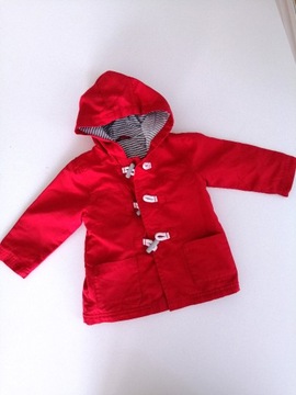 czerwona kurteczka dziecięca płaszczyk 6-9m kaptur