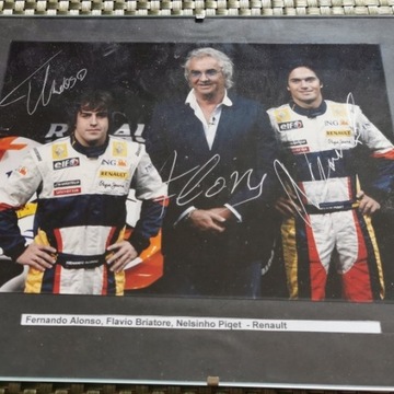 F. Alonso, F. Briatore, N. Piqet - autografy