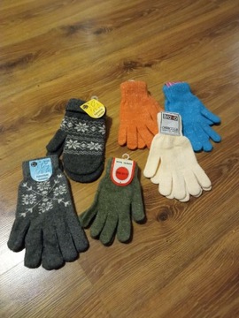 Zestaw rękawiczek wełniane i akrylowe 