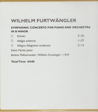 FURTWANGLER Symphonic concerto E.FISCHER