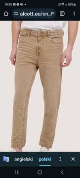 spodnie jeansowe męskie beżowe włoskie (Alcott)