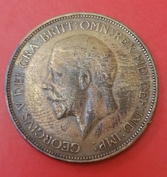 Anglia Jerzy V One Penny 1935 brąz
