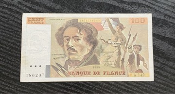 Francja 100 franków Delacroix 1989