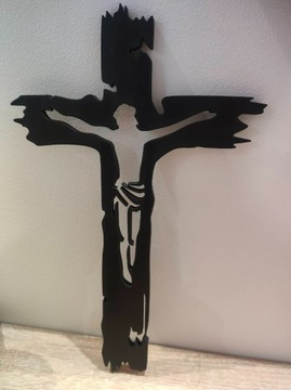 Krzyż krzyżyk na ścianę czarny 27 x 16 cm
