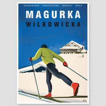 Magurka Wilkowicka plakat narty biegowe Beskidy