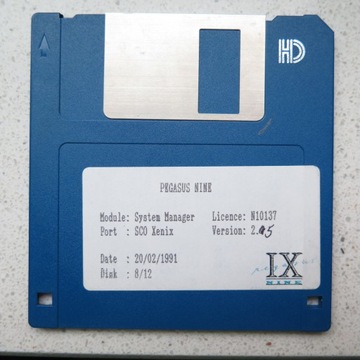 PEGASUS NINE System Manager SCO Xenix disk 8