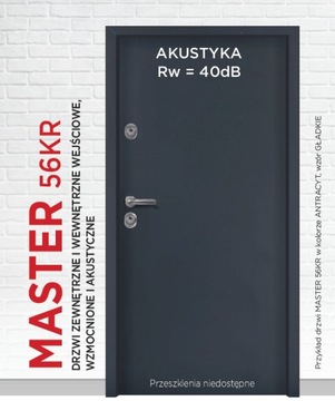 Drzwi akustyczne 40dB  Delta Master 56KR 90 Prawe