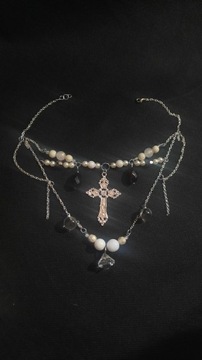 naszyjnik krzyż cross handmade wszystko naturalne