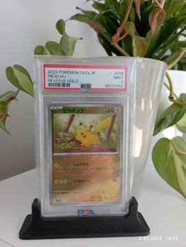 Karta Pokemon. Pikachu Reverse Holo. PSA9 Mint.