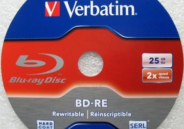 Verbatim BD-RE 25 GB. HARD COAT / SERL*. Pudełka.