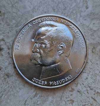Srebrna moneta Piłsudzki 50 000 zł 1988