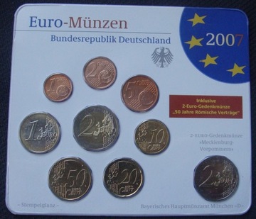 NIEMCY - Euro - Munzen 2007 D + okolicznościowe