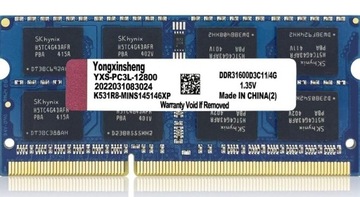 Pamięci RAM DDR3l 4GB 1600MHz SODIMM 1,35V/1,5V