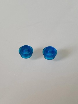 2 x Lego płytka 1x1 okrągła groszek trans blue