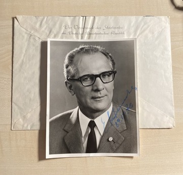 Erich Honecker sekretarz generalny SED autograf 