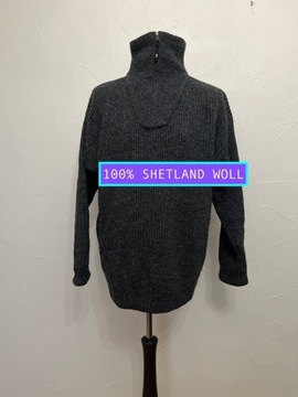 Wełniany sweter wełna Shetland XL/XXL