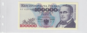 100 000 zł 16 listopada 1993 r.  Ser. AE  UNC