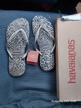 Klapki Havaianas Slim Animals Sand Grey/Gold 